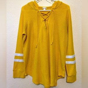 Flirtitude Active Yellow Long Sleeve Blouse Size X Large